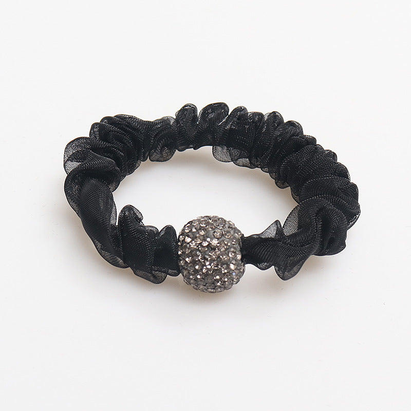 Wholesale Organza High Elastic Leopard Print Hair Tie